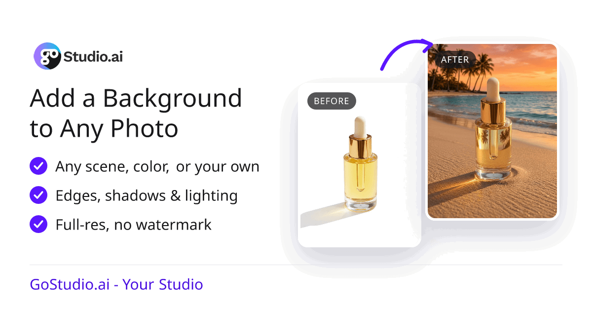 Add a Background to Any Photo with AI | GoStudio.ai