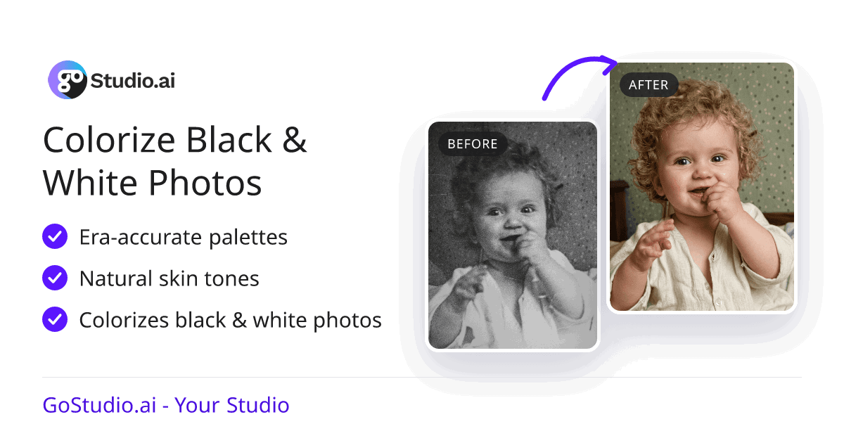 Coloriz AI Photo Colorizer: Black & White to Color | GoStudio.ai