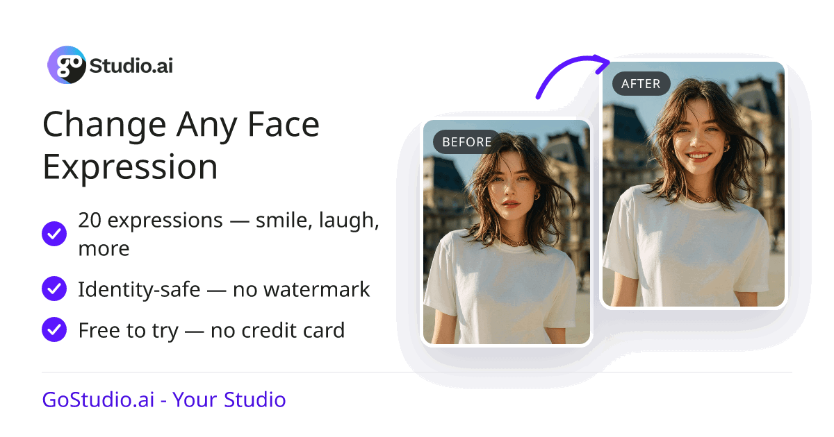 Face Expression Changer — Smile or Any Emotion | GoStudio.ai