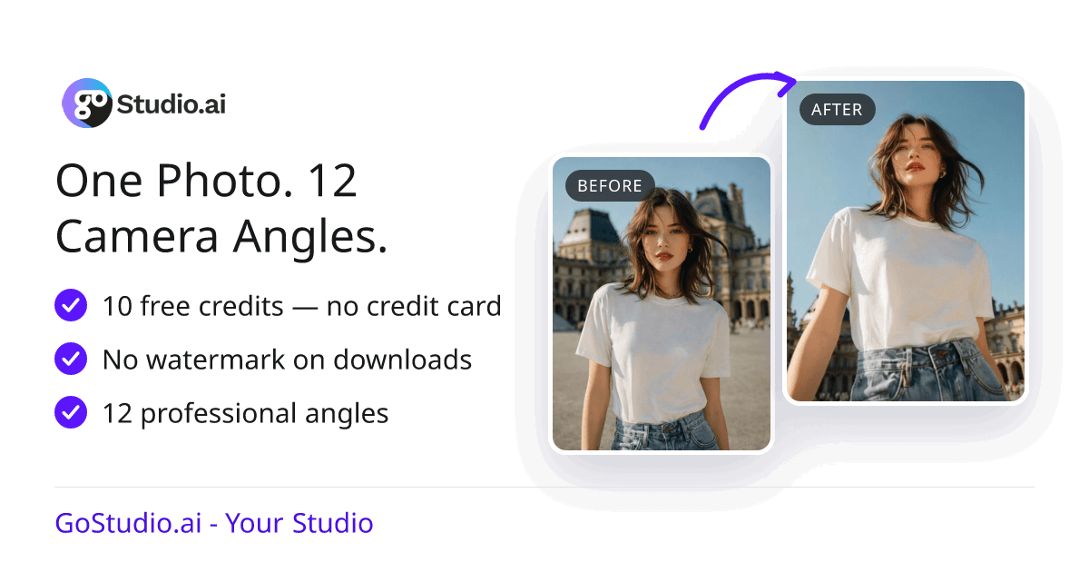 AI Multiple Angles — One Photo, Every Angle | GoStudio.ai