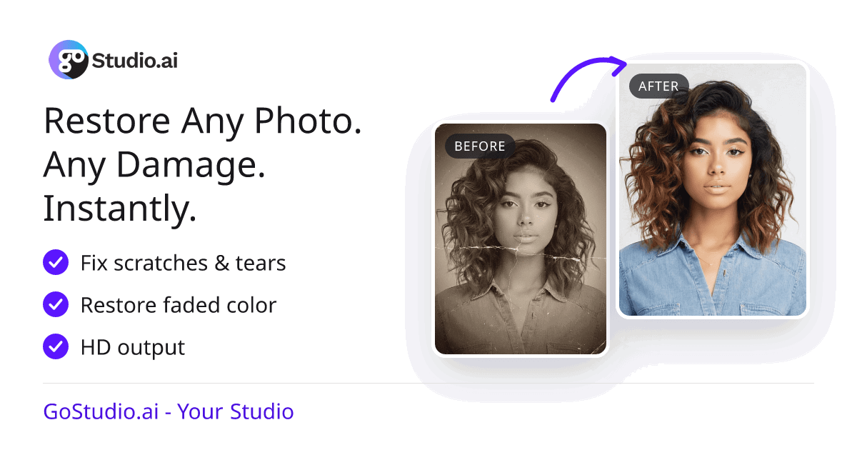 AI Photo Restoration: Repair Old Photos | GoStudio.ai